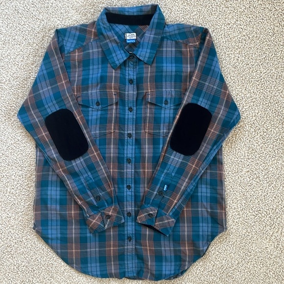 KAVU Flannel with Elbow Patches NWT Size Large - Picture 4 of 13